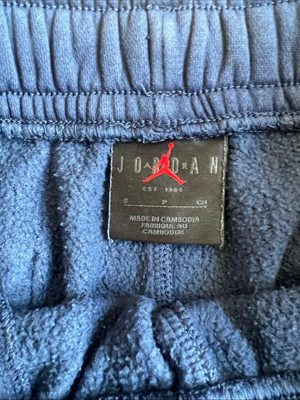 Jordan Navy Blue Jumpman Brooklyn Fleece Shorts, Pockets, Elastic Waist, Sz S